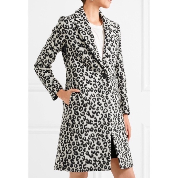 Maje Jackets & Blazers - Maje Wool Blend Leopard Print Brushed Felt Coat Size FR38 Medium 6